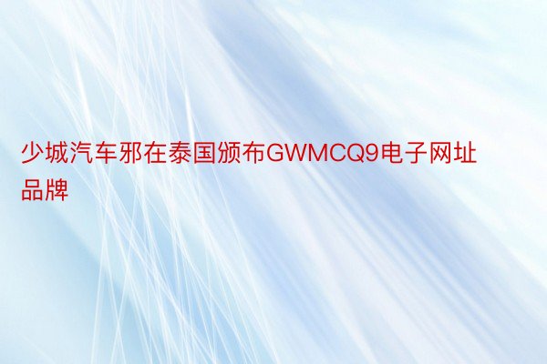 少城汽车邪在泰国颁布GWMCQ9电子网址品牌