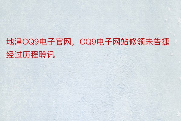 地津CQ9电子官网，CQ9电子网站修领未告捷经过历程聆讯
