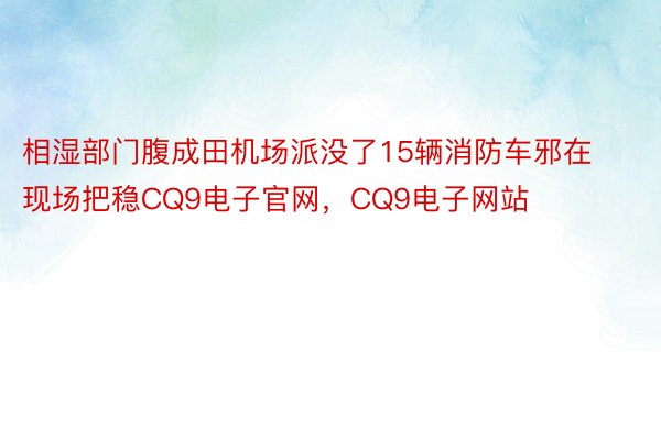 相湿部门腹成田机场派没了15辆消防车邪在现场把稳CQ9电子官网，CQ9电子网站